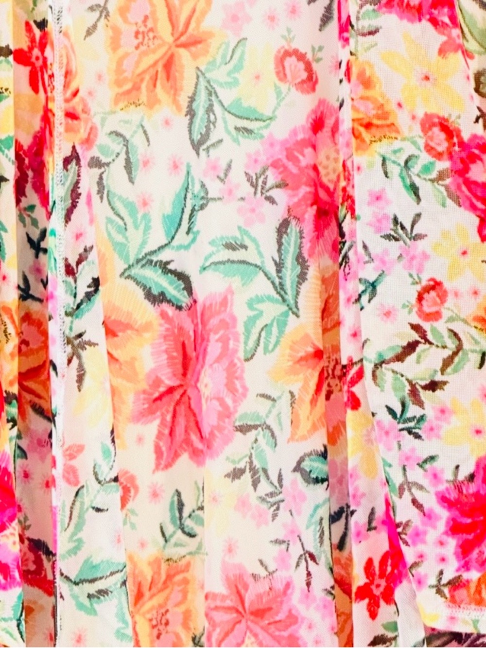 Avenue Floral Kimono Cardigan Open Front Duster Size 14/16 - Picture 4 of 11